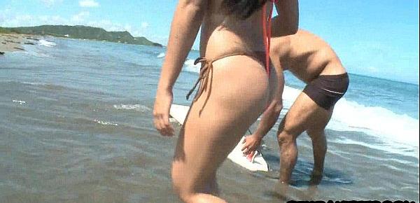 Tiny latina teen babe gets fucked on beach 16